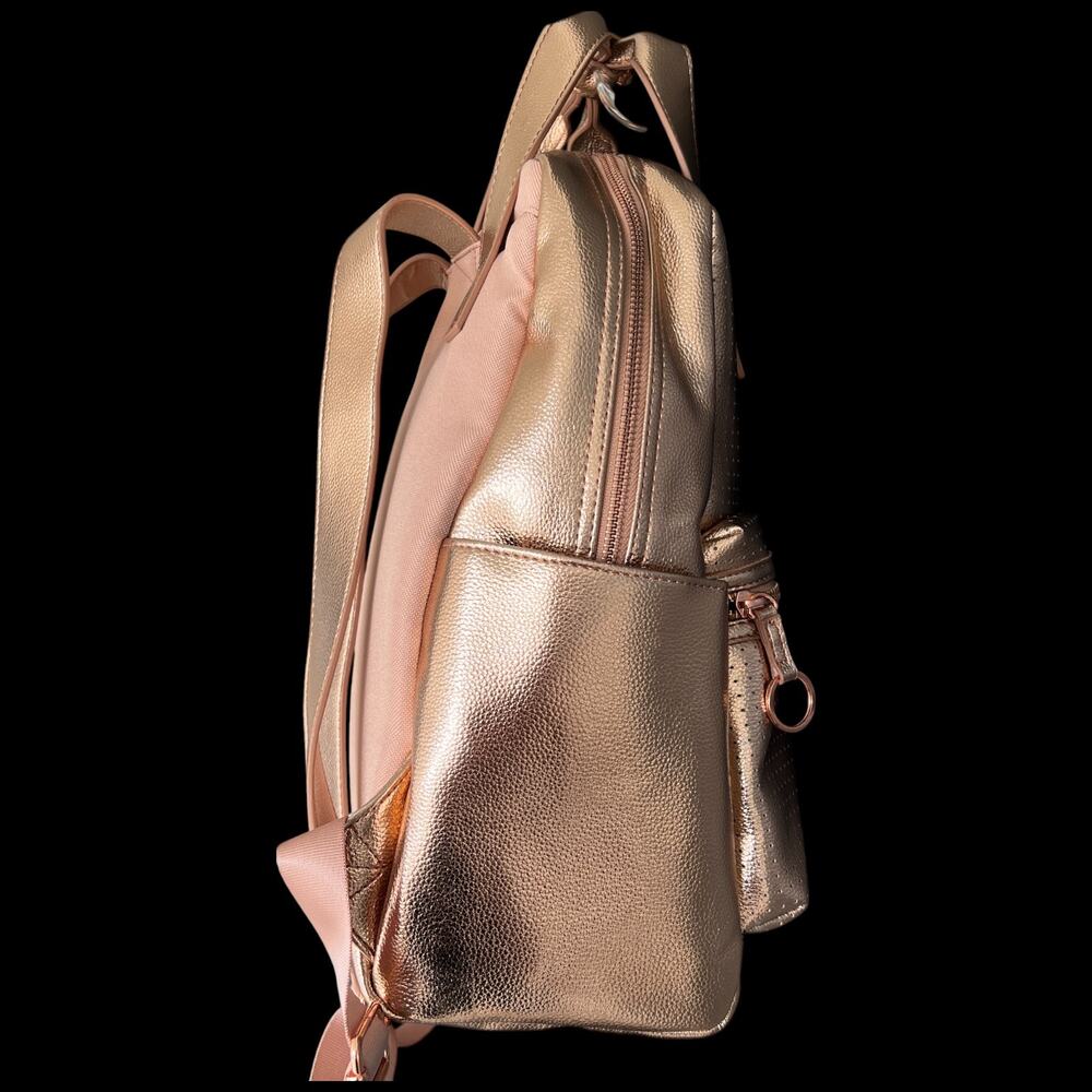 DISNEY MICKEY MOUSE Icon Flair Women's  Backpack Rose Gold Bag Perforated - Picture 3 of 16